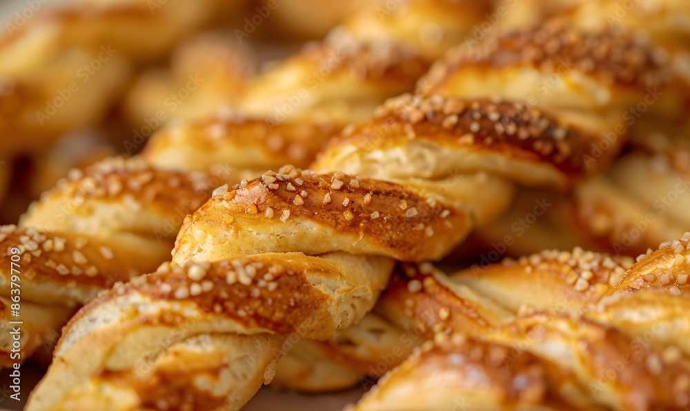 Golden Twisted Pretzels, Generative AI Golden Twisted Pretzels, Generative AI