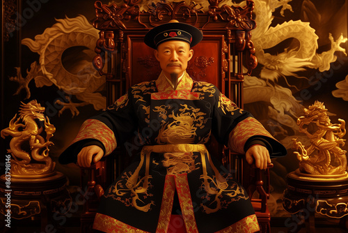 chinese emperor in throne photo