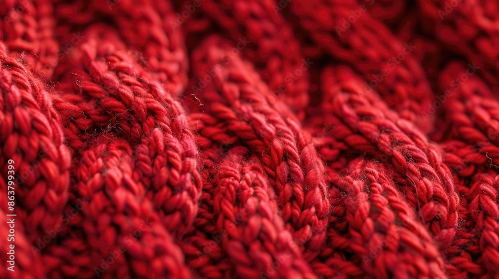 Texture background of red knit wool