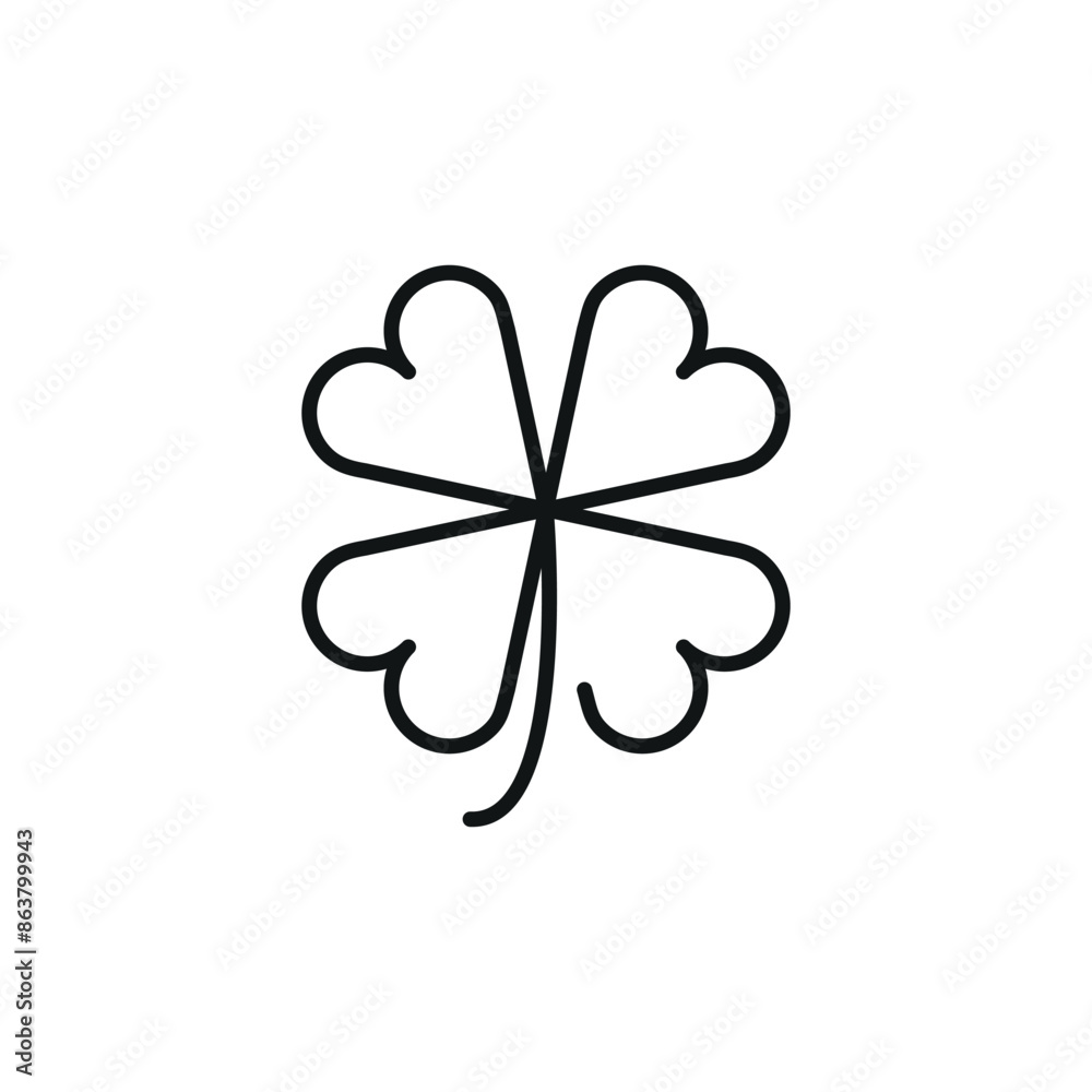 Four Leaf Clover Icon. Simple four leaf clover icon for social media, app and web design. Vector illustration Four Leaf Clover Icon. Simple four leaf clover icon for social media, app and web design. Vector illustration