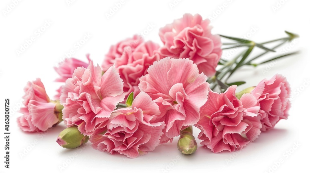 Carnation flowers isolated on white background Carnation flowers isolated on white background