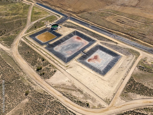 Tailing ponds at the Ruby Hill Mine, Eureka, Nevada, United States of America. photo