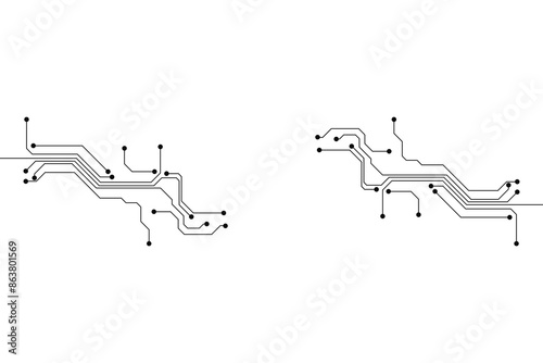 Abstract futuristic circuit board Illustration, Circuit board with various technology elements. Circuit board pattern for technology background. Vector illustration