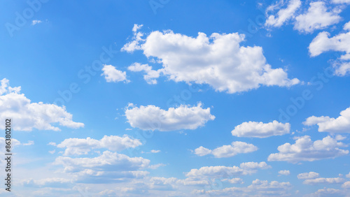 Fototapeta Naklejka Na Ścianę i Meble -  beautiful blue sky with soft white clouds for abstract background