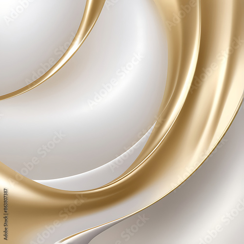 Abstract white gold Gradient background luxury with golden line wave that looks modern blurry background. ai