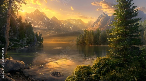 sunrise in the mountains