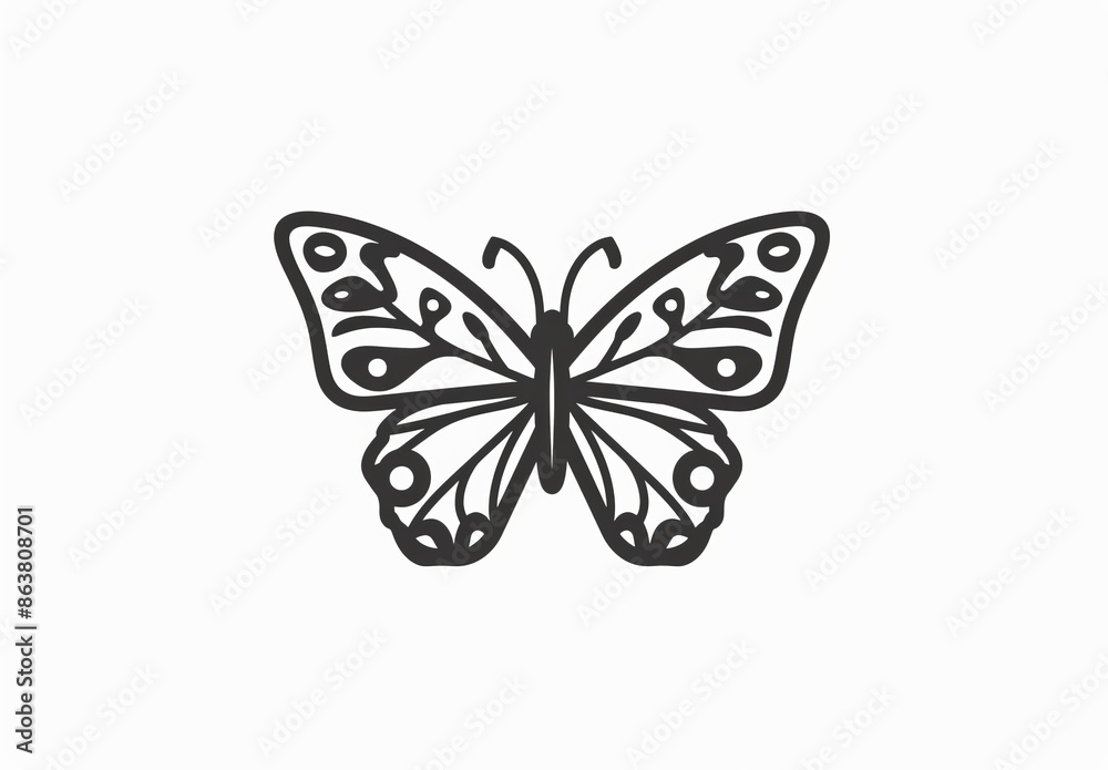 The butterfly line icon can be used as a tattoo or decoration art. This is a modern outline sketch silhouette with ornaments on the wings. This is an abstract ornate thin line doodle decoration of a The butterfly line icon can be used as a tattoo or decoration art. This is a modern outline sketch silhouette with ornaments on the wings. This is an abstract ornate thin line doodle decoration of a