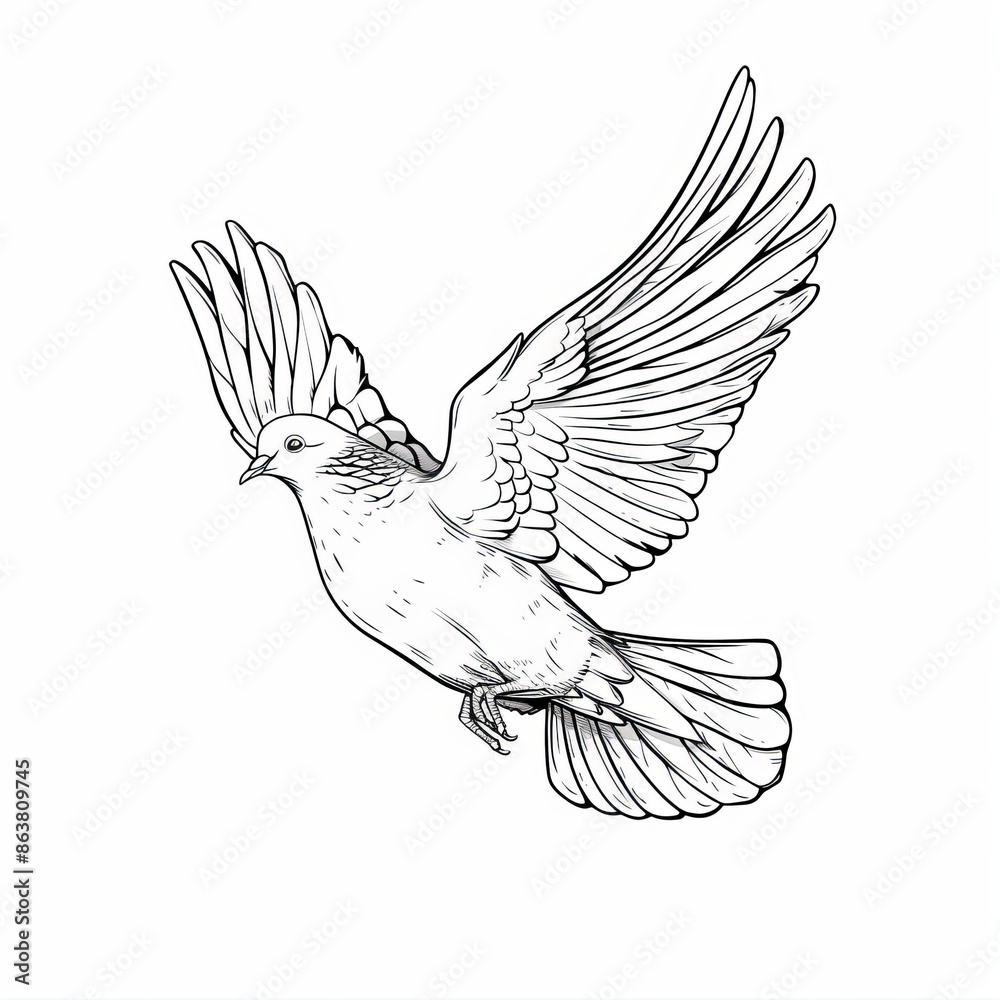 Obraz premium White doves and pigeons in monochrome. Easter and peace symbol.