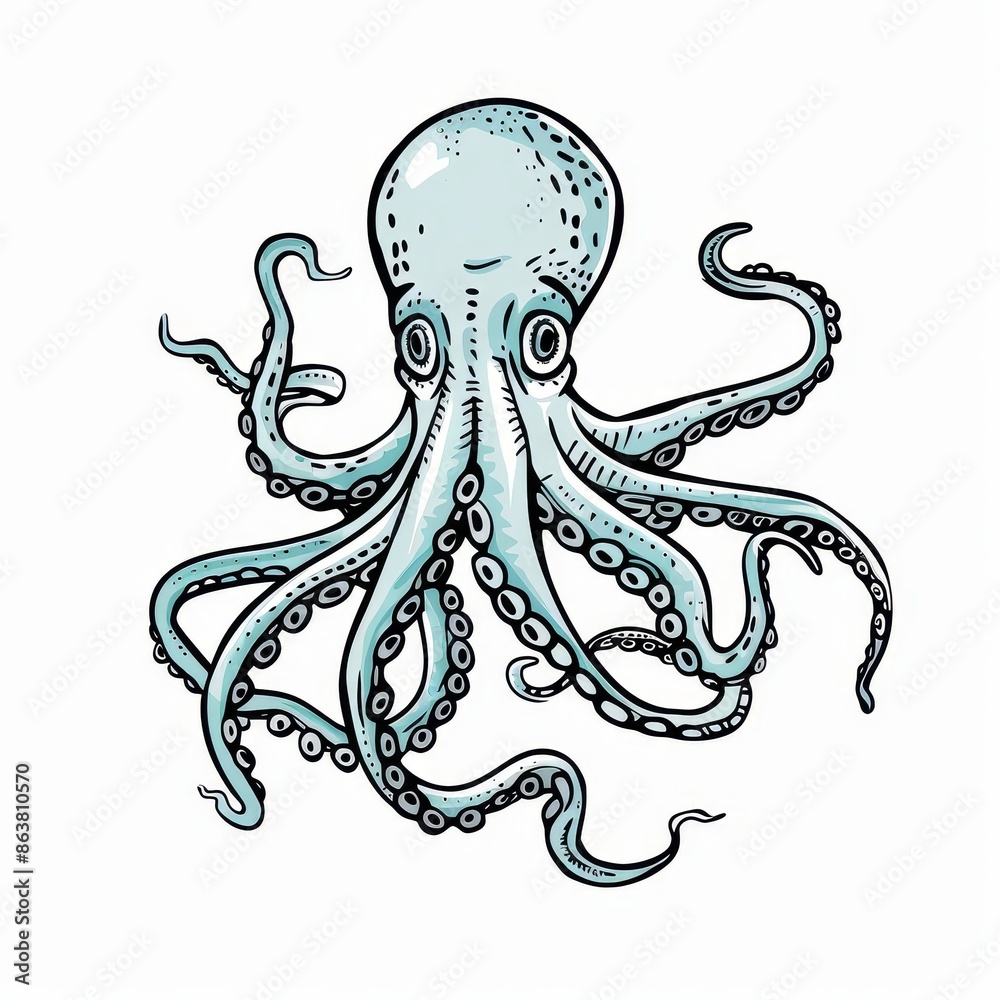 Monochrome sketch icon of an unusual mollusk, a squid with elongated bodies and eight arms. Native to the ocean, this sea creature has eyes, eight arms, two tentacles, and eight arms. Monochrome sketch icon of an unusual mollusk, a squid with elongated bodies and eight arms. Native to the ocean, this sea creature has eyes, eight arms, two tentacles, and eight arms.