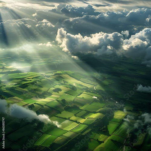 sun rays and clouds