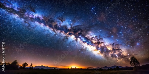 Beautiful image of the Milky Way galaxy in a night sky, astronomy, space, stars, universe, celestial, galactic © Sujid