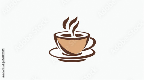 A logo design of a cup of coffee.