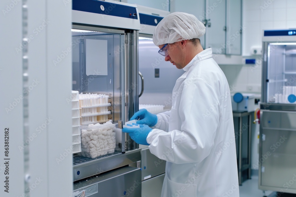Portrait of a lab technician testing food samples in a modern laboratory, high quality photo, photorealistic, bright and clean setting, Portrait of a lab technician testing food samples in a modern laboratory, high quality photo, photorealistic, bright and clean setting,
