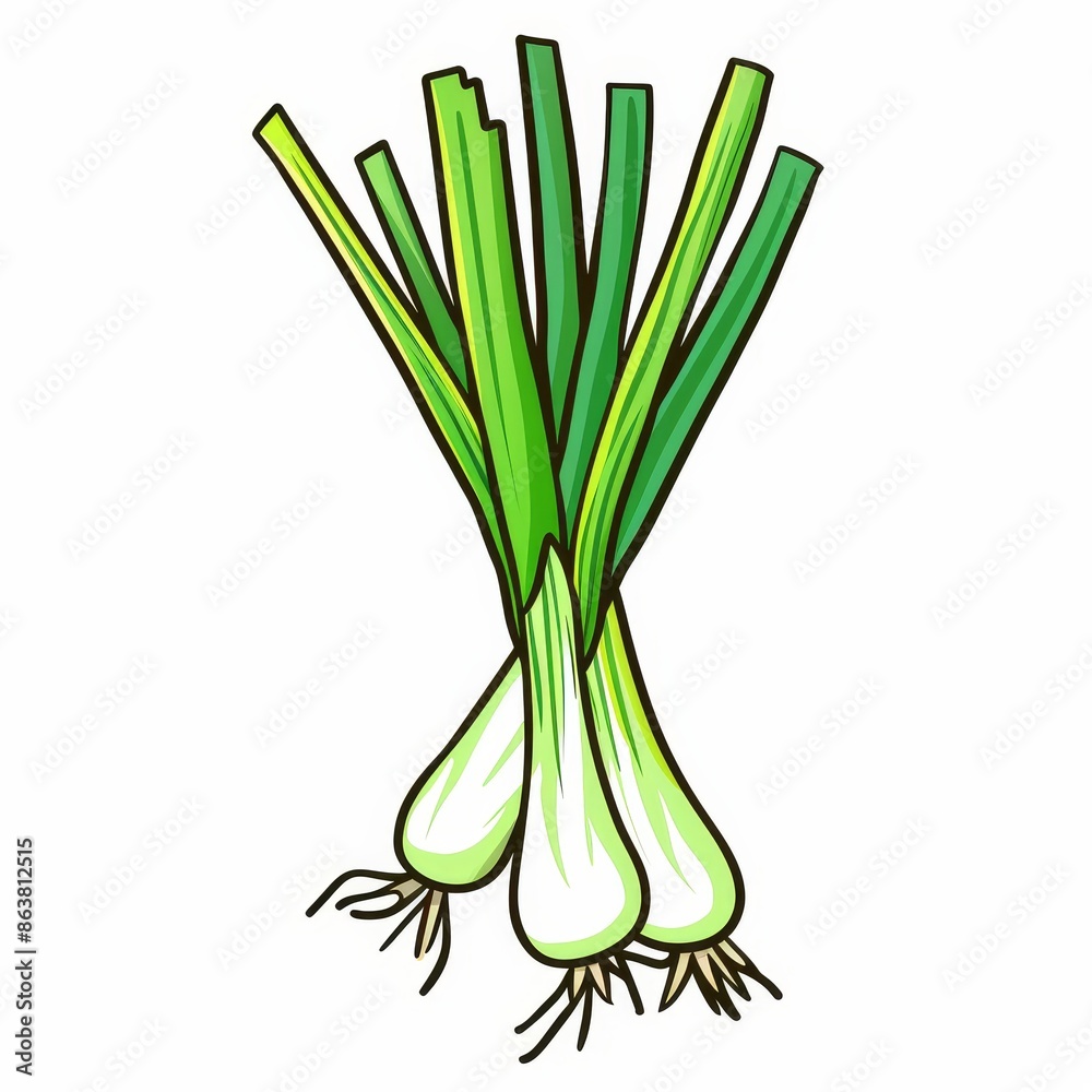 A young spring onion isolated on a white background. Modern scallion greens, vegetarian condiment. A young spring onion isolated on a white background. Modern scallion greens, vegetarian condiment.