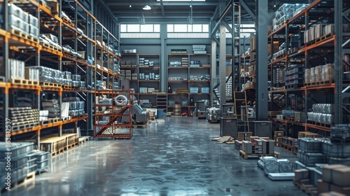 Efficient Operations: Factory Warehouse with Spare Parts Storage and Distribution photo
