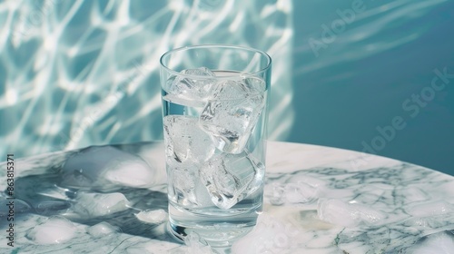 Glass of chilled water without ice cubes