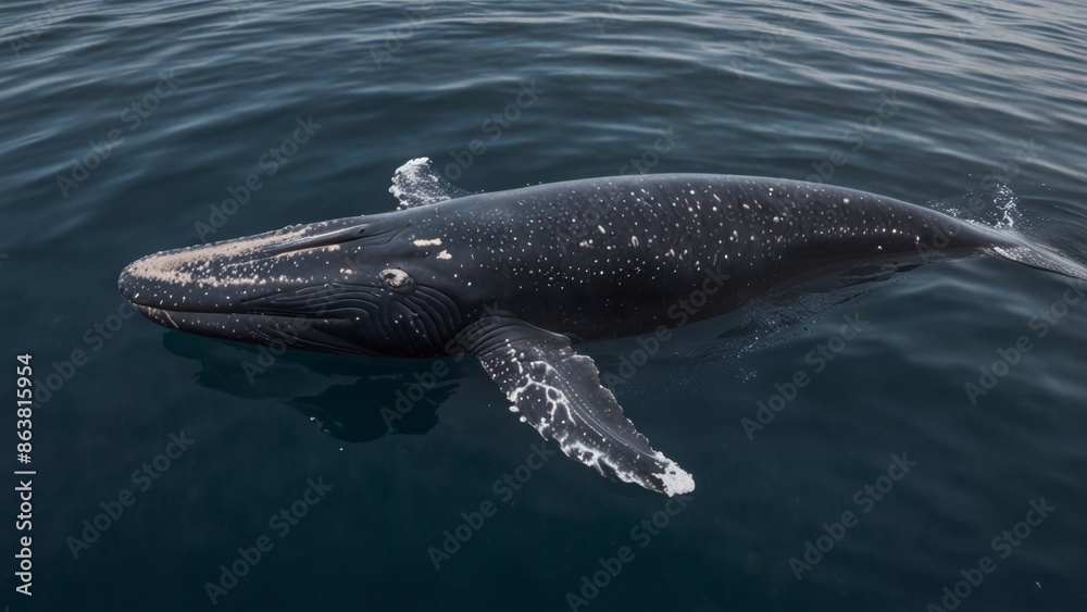 Naklejka premium Majestic Humpback Whale Close-up