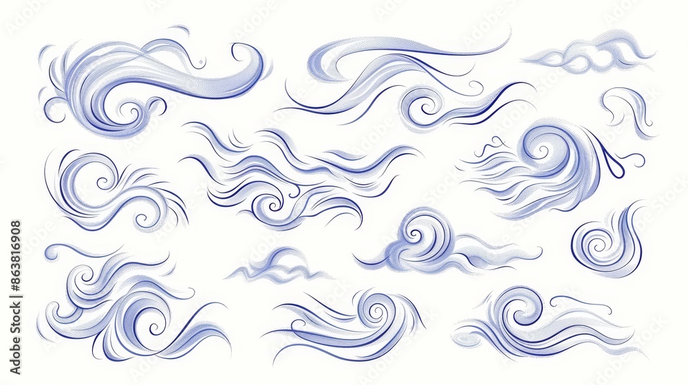 Air wind motions in doodle line art with windy hurricane blows, windy spiral clouds of breeze, windy spiral clouds of breeze. Autumn wind blowing in speed motion, autumn wind blowing in speed motion, Air wind motions in doodle line art with windy hurricane blows, windy spiral clouds of breeze, windy spiral clouds of breeze. Autumn wind blowing in speed motion, autumn wind blowing in speed motion,