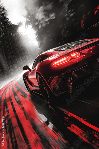 Race car wallpaper. Modern luxury sports car banner