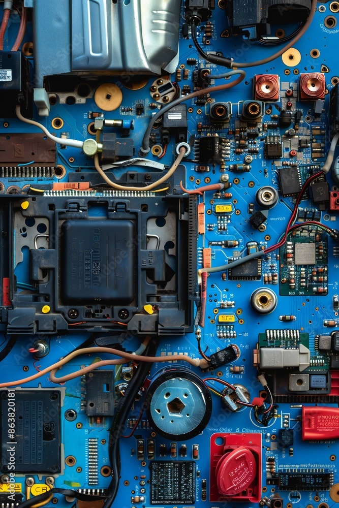 Fototapeta premium Car electronics repair service background Generative Ai 