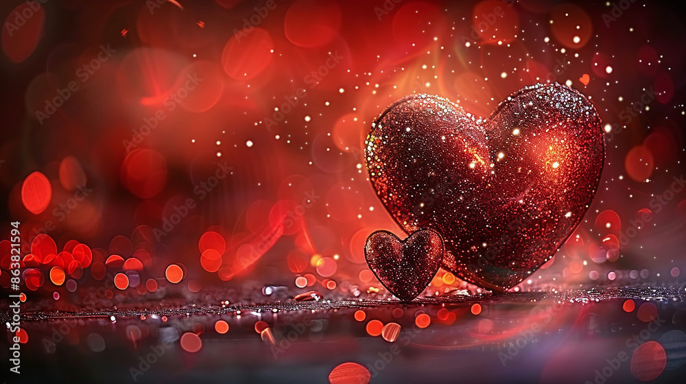 Background with hearts, background banner love and romance with copy space.