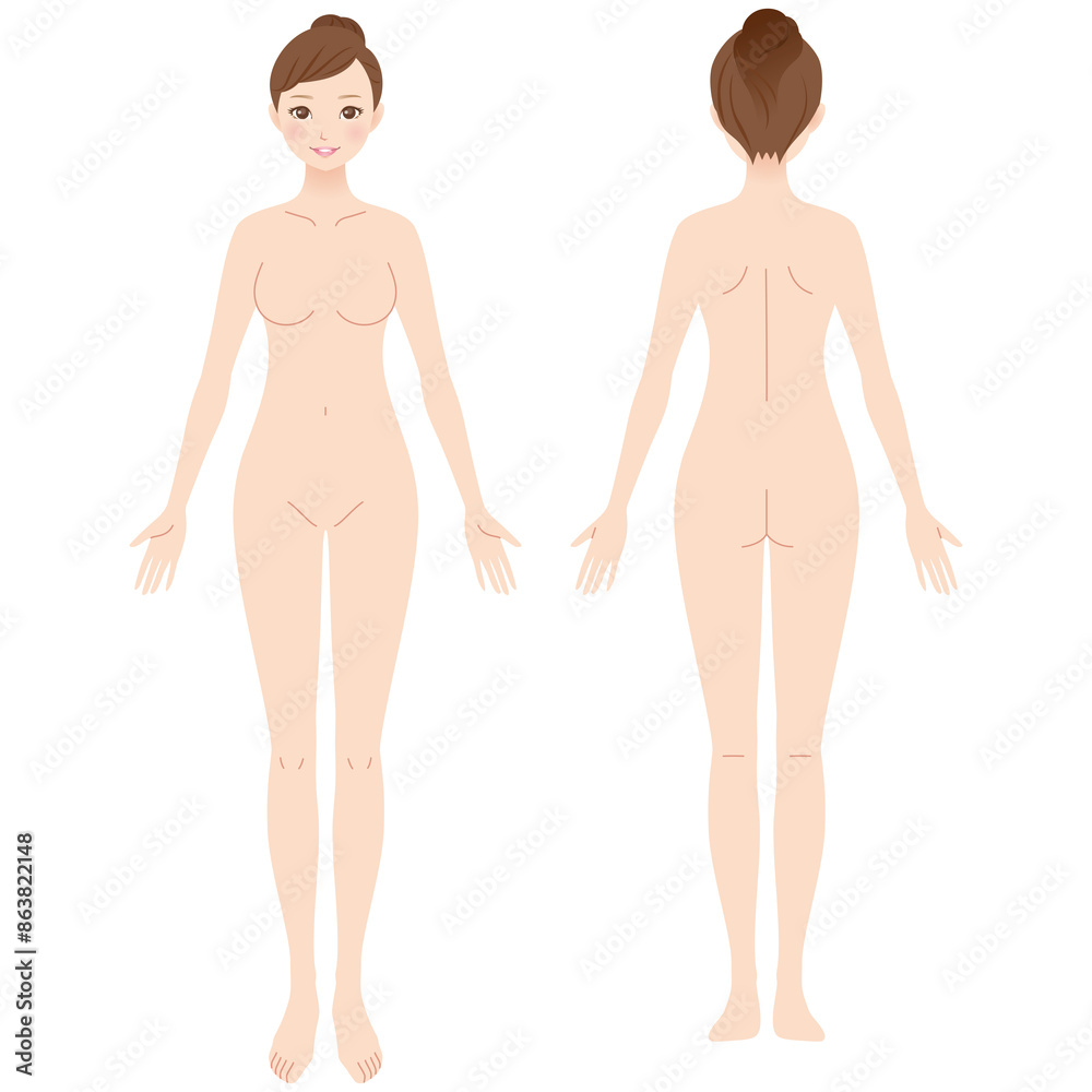 女性の全身図 美容 女性の全身図 美容