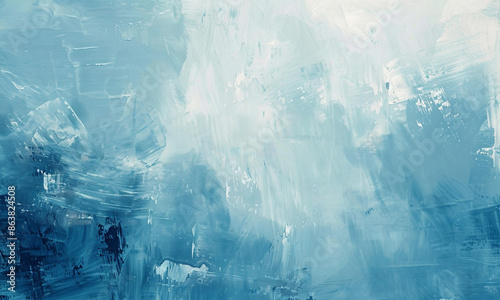 Blue abstract painting background. Painting using palette knife texture, oil acrylic colors