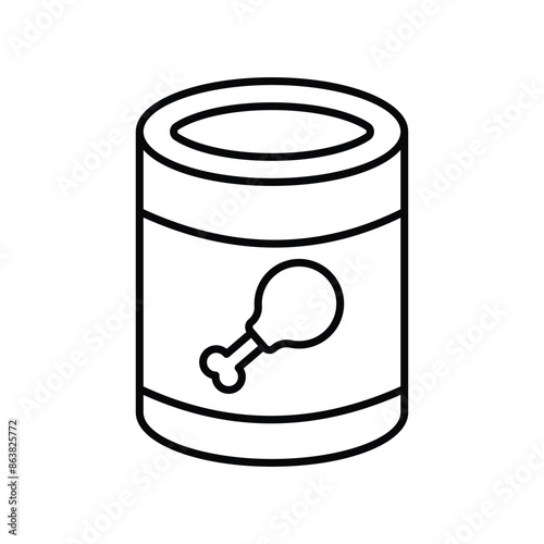 canned food icon with white background vector stock illustration