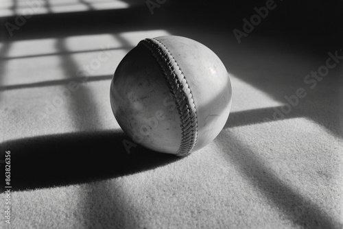 Cricket ball in studio sett...