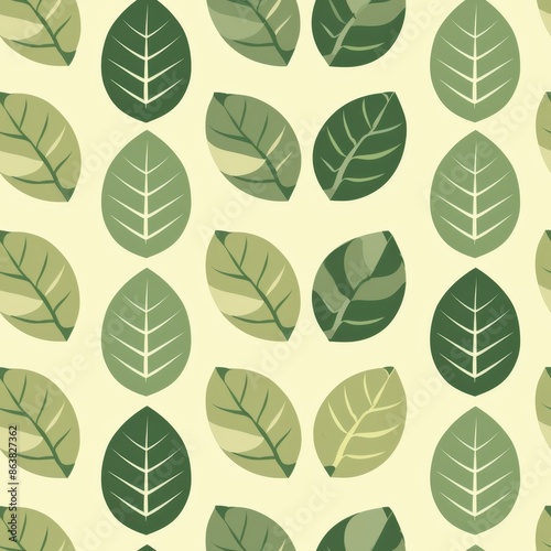 Green Leaves Seamless Pattern. Fresh, Natural Background for Spring, Summer, or Eco-Friendly Designs