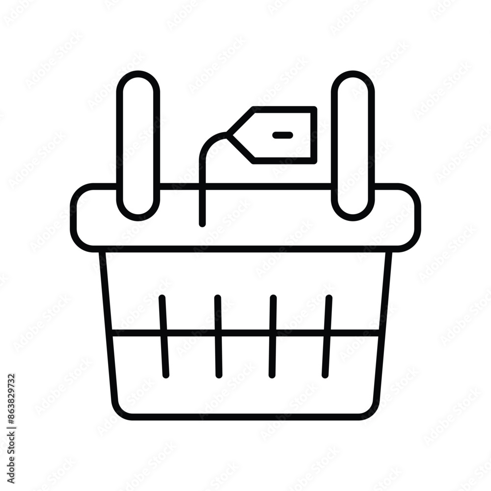 grocery basket icon with white background vector stock illustration grocery basket icon with white background vector stock illustration