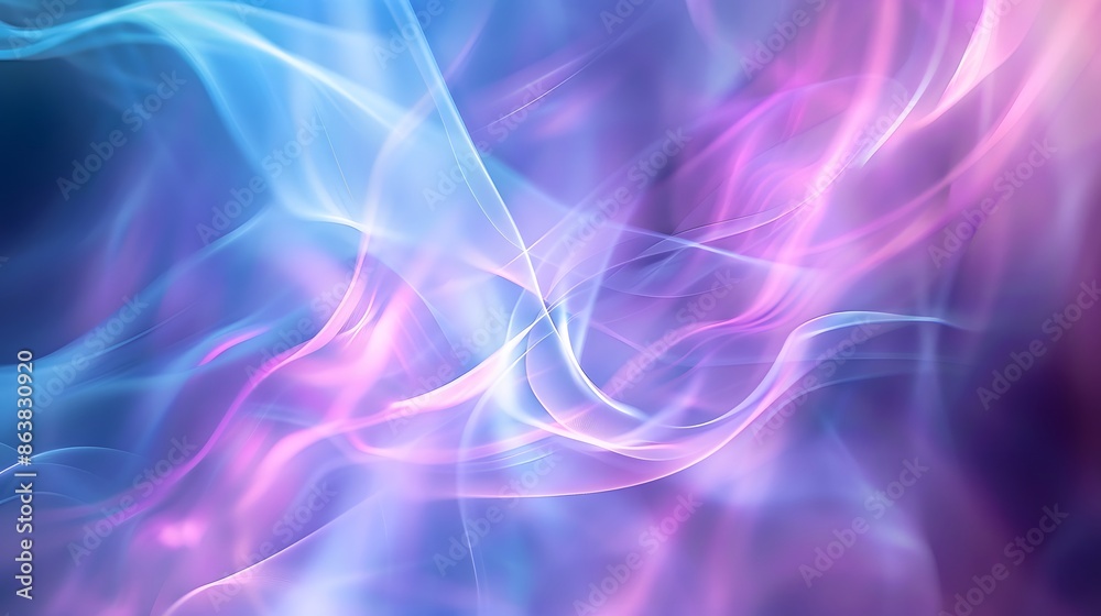 Translucent light waves of lilac, purple, pink and blue colors intersect in space and mix Translucent light waves of lilac, purple, pink and blue colors intersect in space and mix