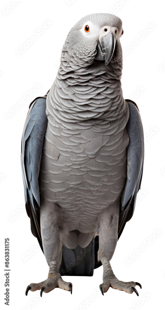 PNG Afican grey parrot animal bird white background. PNG Afican grey parrot animal bird white background.