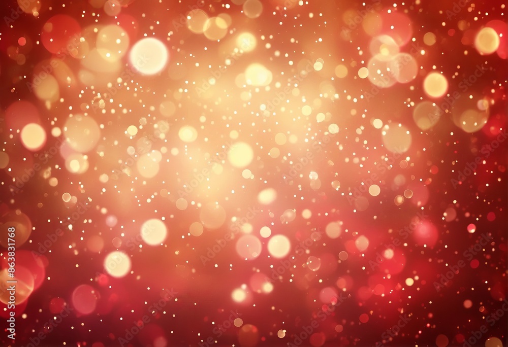 Ethereal Red and Gold Bokeh Background with Glittering Particles Ethereal Red and Gold Bokeh Background with Glittering Particles