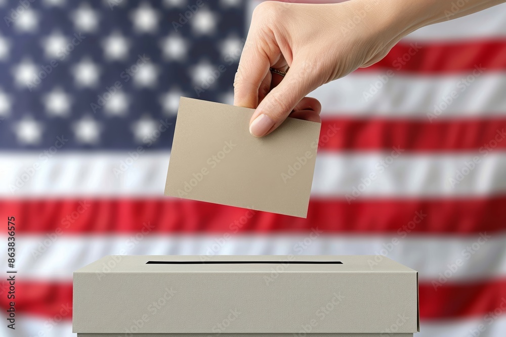 Individual participating in a united states presidential election by casting their vote Individual participating in a united states presidential election by casting their vote
