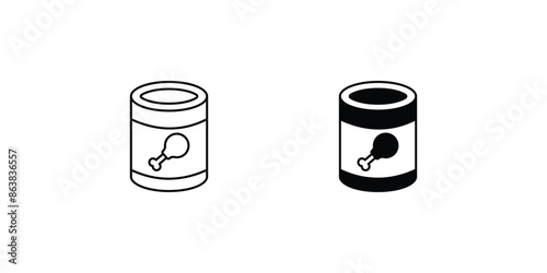 canned food icon with white background vector stock illustration