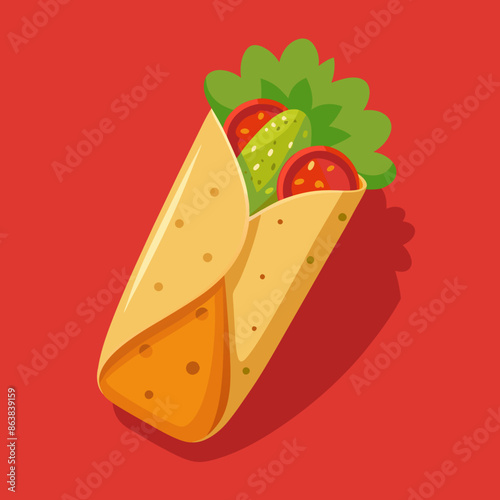 vector illustration of burrito