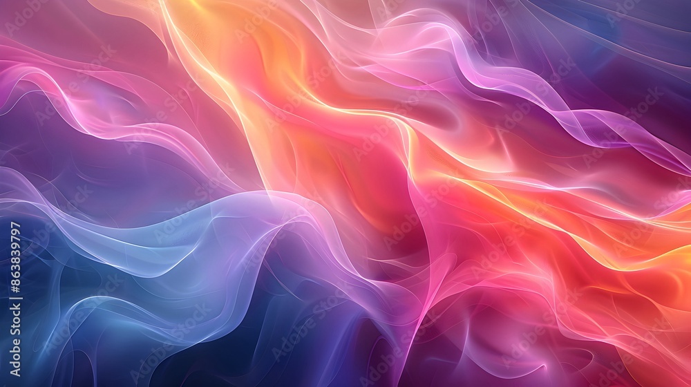Abstract Silky Gradient Waves with Vibrant Colors Abstract Silky Gradient Waves with Vibrant Colors