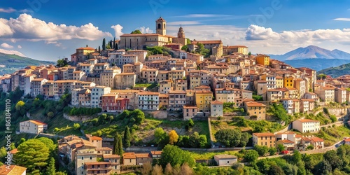 Panoramic view of Campobasso in Molise, Italy, Campobasso, Molise, Italy, panorama, cityscape, landscape, mountains