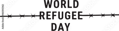 World refugee day logo Silhouette in Vector Illustration.