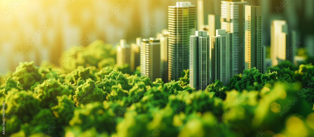 concept sustainable green cityscapse in mountains background concept sustainable green cityscapse in mountains background