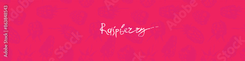 Color raspberry pattern seamless, raspberries illustration, hand-drawn vector red berry for vegan banner, juice or jam label design. Ripe raspberry background for baby food packaging.