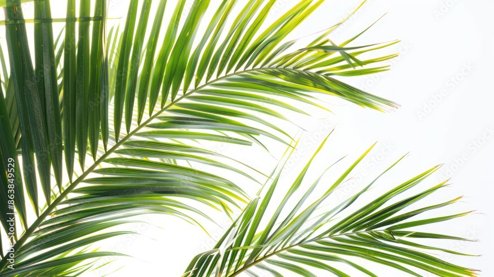 Palm leaves. Isolated on white background. Palm leaves. Isolated on white background.