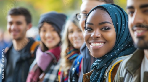 A university campus with international students from various backgrounds, representing the global reach and multicultural nature of higher education. © wiwat