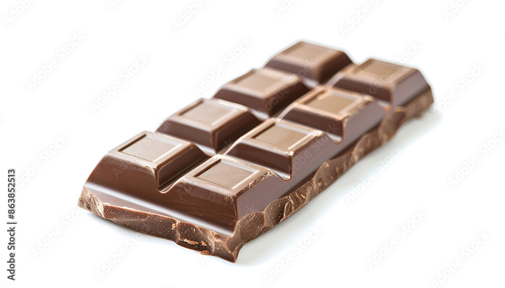 Piece of tasty chocolate bar isolated on white