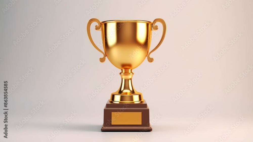 Gold trophy cup on plain background. Gold trophy cup on plain background.