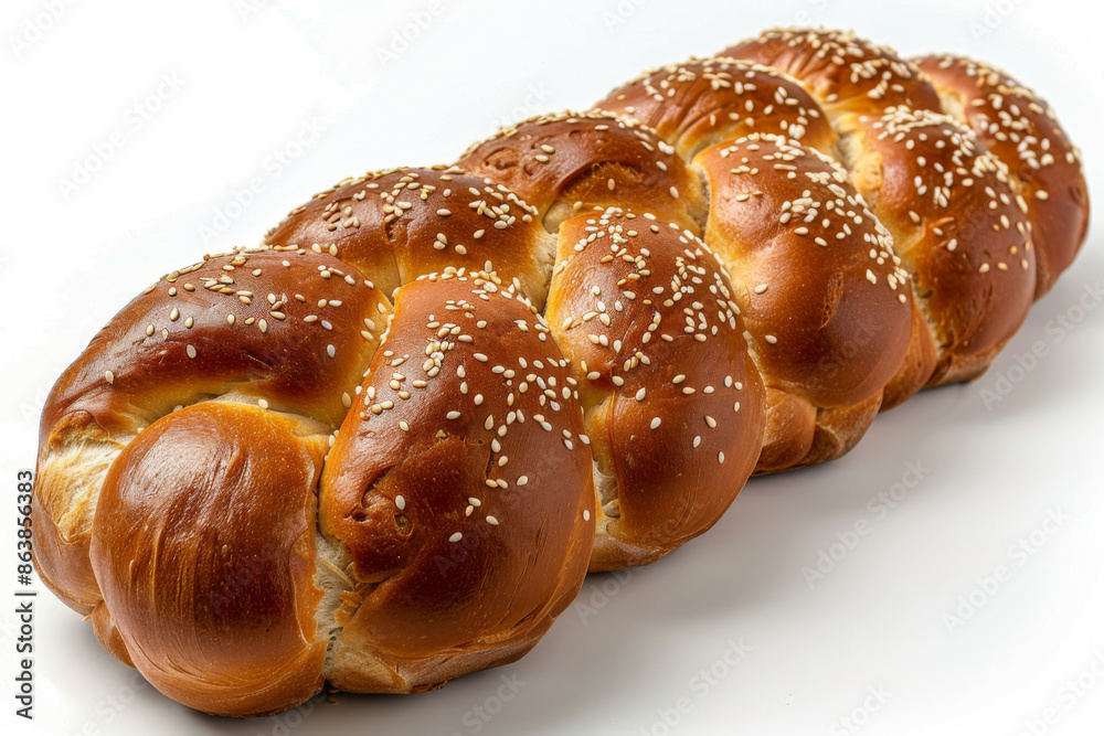 Braided Challah Bread with Sesame Seeds