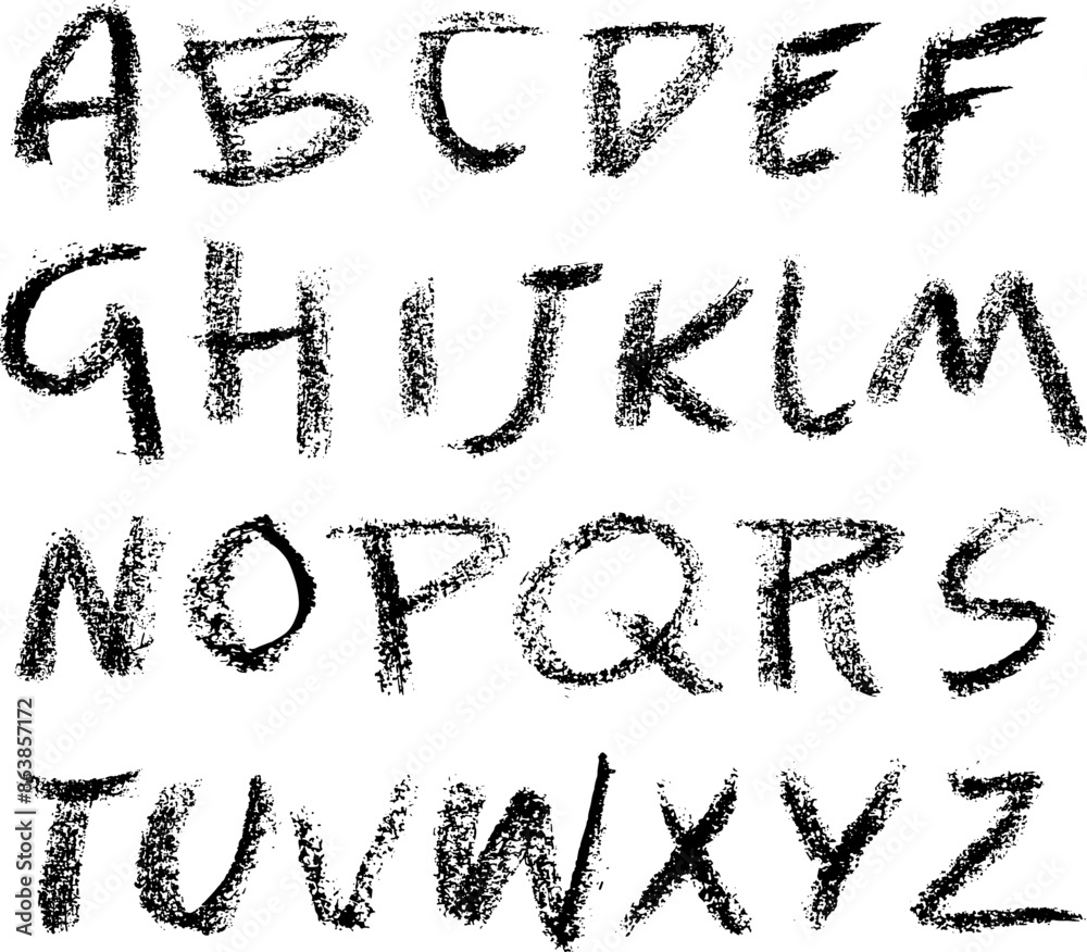 Hand Drawn Grunge Chalk Textured Font Hand Drawn Grunge Chalk Textured Font