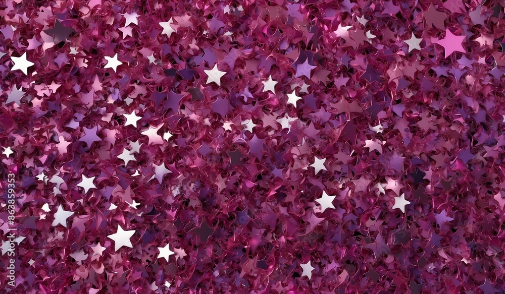Obraz premium Scattered pink stars forming an abstract cheerful composition