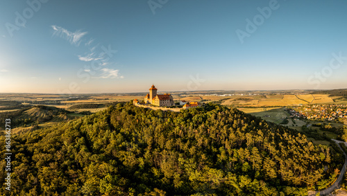 Photos Veste Wachsenburg at sunset Thuringia Germany